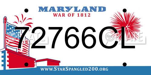 72766CL Maryland License Plate