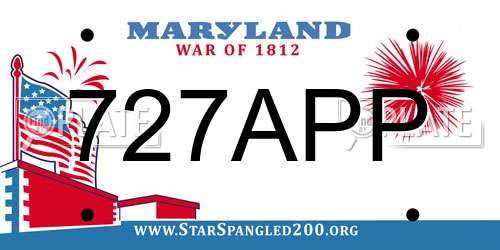 727APP Maryland License Plate