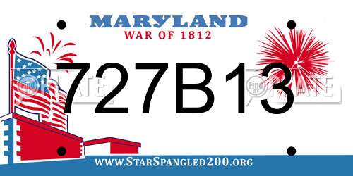 727B13 Maryland License Plate