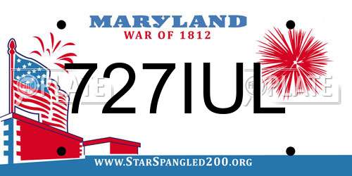 727IUL Maryland License Plate