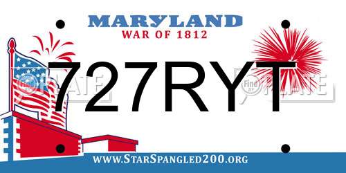 727RYT Maryland License Plate