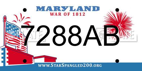 7288AB Maryland License Plate