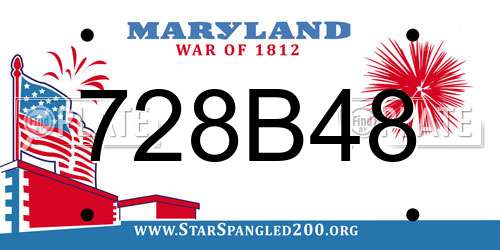 728B48 Maryland License Plate