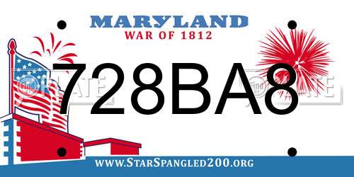 728BA8 Maryland License Plate
