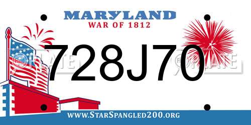 728J70 Maryland License Plate