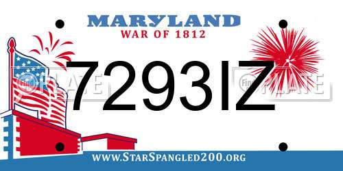 7293IZ Maryland License Plate