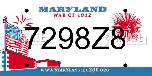 7298Z8 Maryland License Plate