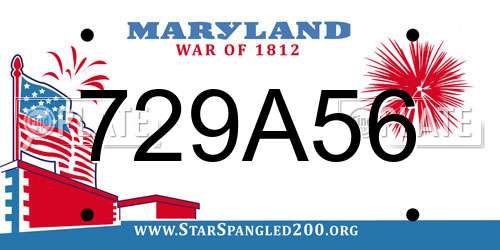 729A56 Maryland License Plate