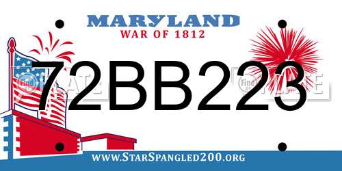 72BB223 Maryland License Plate