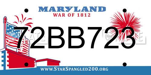 72BB723 Maryland License Plate