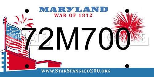 72M700 Maryland License Plate