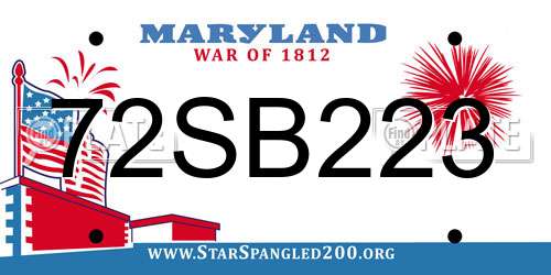 72SB223 Maryland License Plate