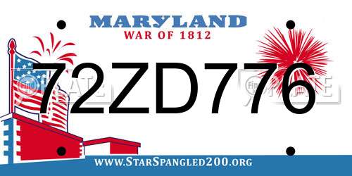 72ZD776 Maryland License Plate