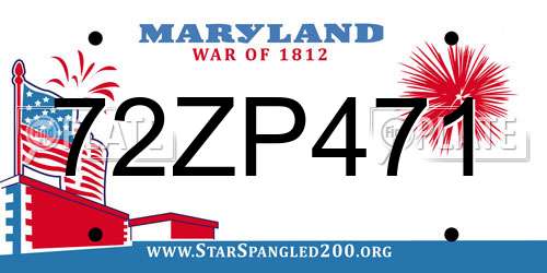 72ZP471 Maryland License Plate
