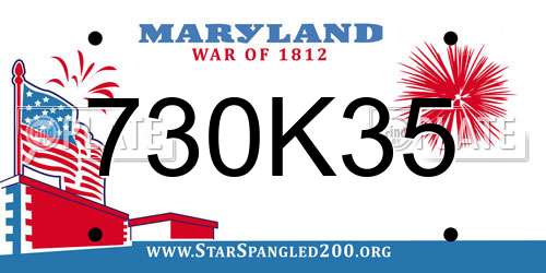 730K35 Maryland License Plate