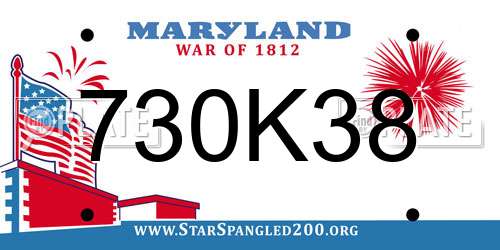 730K38 Maryland License Plate