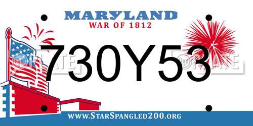 730Y53 Maryland License Plate