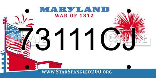 73111CJ Maryland License Plate