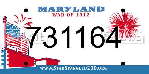731164 Maryland License Plate