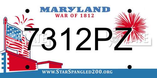 7312PZ Maryland License Plate