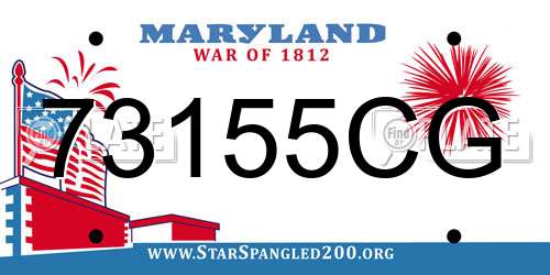 73155CG Maryland License Plate