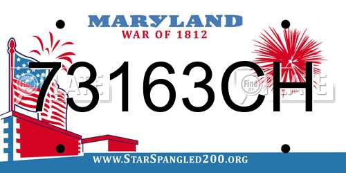 73163CH Maryland License Plate