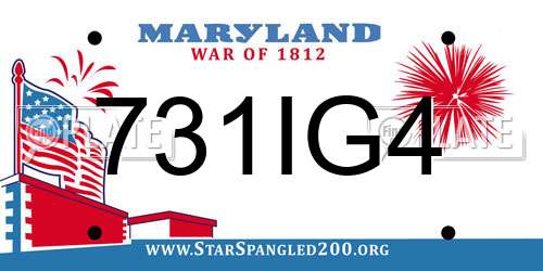 731IG4 Maryland License Plate