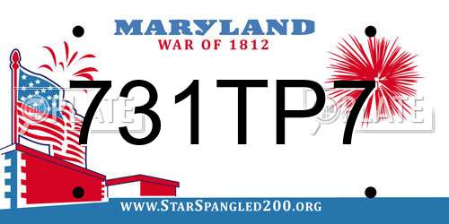 731TP7 Maryland License Plate