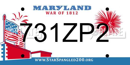 731ZP2 Maryland License Plate
