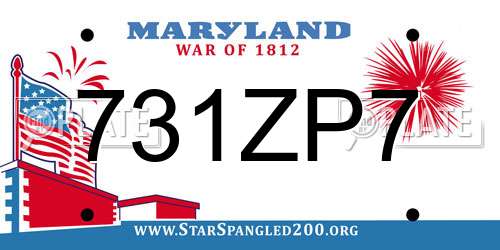 731ZP7 Maryland License Plate