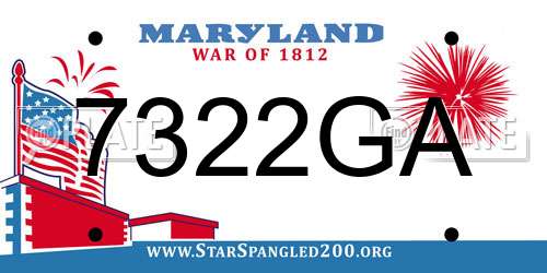 7322GA Maryland License Plate