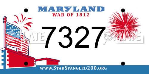 7327 Maryland License Plate