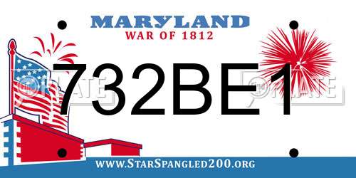 732BE1 Maryland License Plate