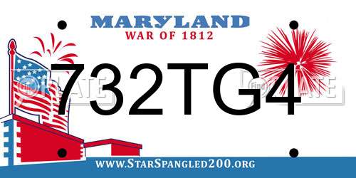 732TG4 Maryland License Plate