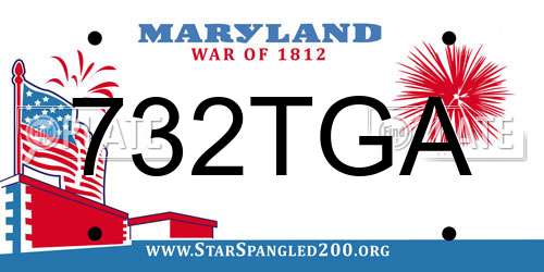 732TGA Maryland License Plate
