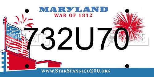 732U70 Maryland License Plate