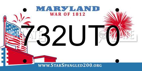 732UT0 Maryland License Plate