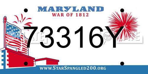 73316Y Maryland License Plate