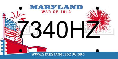 7340HZ Maryland License Plate