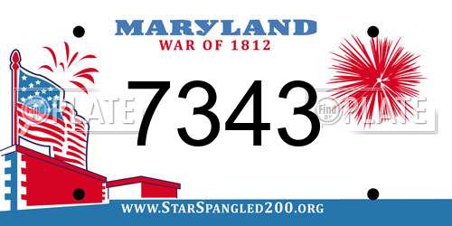 7343 Maryland License Plate