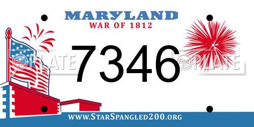 7346 Maryland License Plate