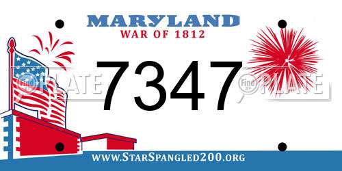 7347 Maryland License Plate