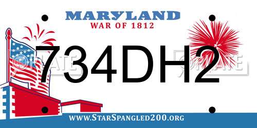 734DH2 Maryland License Plate