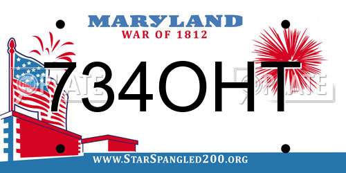 734OHT Maryland License Plate