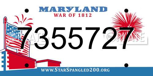 7355727 Maryland License Plate