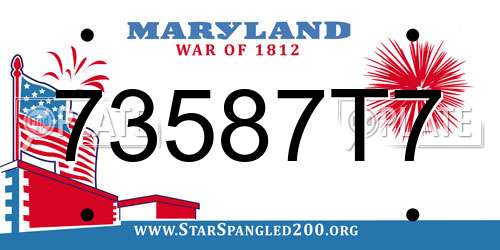 73587T7 Maryland License Plate