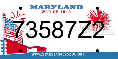 73587Z2 Maryland License Plate