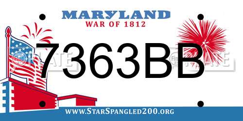 7363BB Maryland License Plate