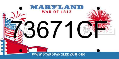 73671CF Maryland License Plate