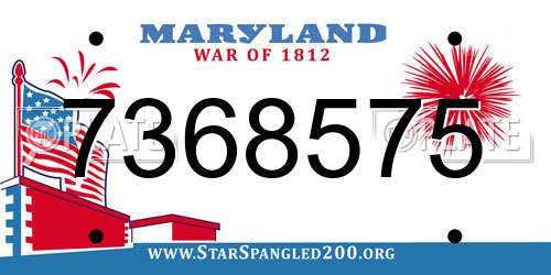 7368575 Maryland License Plate